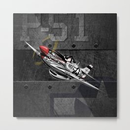 WW-II Warbird P-51 Mustang Airplane Cartoon Metal Print | Airplane, Aircraft, Drawing, Airforce, Funny, Wwii, Usaf, Worldwar, Warbird, Cartoon 