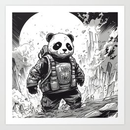 Panda in Apocalypse 2 Art Print