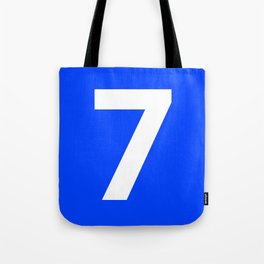 Number 7 (White & Blue) Tote Bag