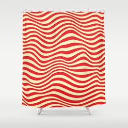 Seamless red striped pattern Shower Curtain