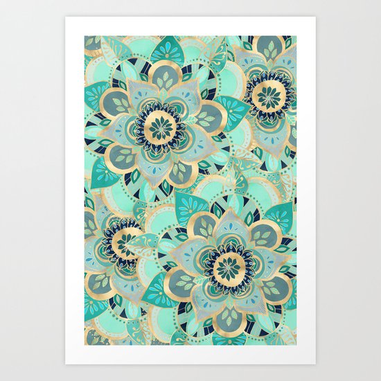 Gilded Emerald Enamel Art Print