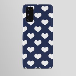 Navy Blue Love Hearts Minimalist Line Drawing Android Case