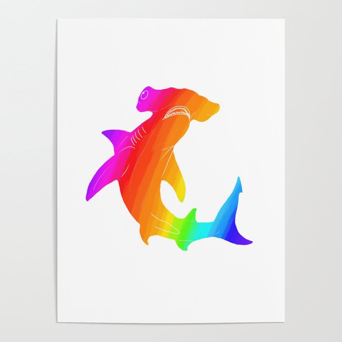 Rainbow hammerhead Poster