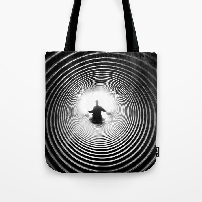 E = mc² circular lines male portrait art black and white photograph / photography Tote Bag