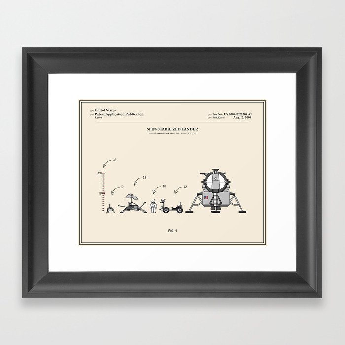 Space Lander Patent Framed Art Print