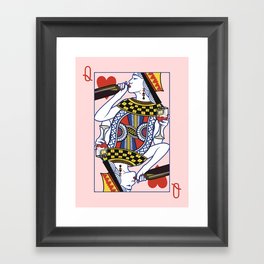 Queen of Wine - Queen of Hearts With Red Wine Framed Art Print