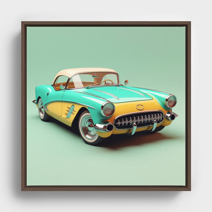 American classic car Framed Canvas