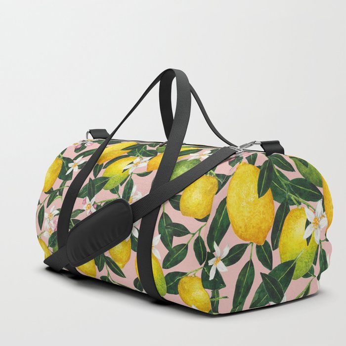 Fresh Lemon plant Blossom - pink Duffle Bag