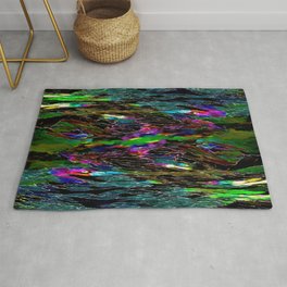 Evening Pond Rhapsody Abstract Rug