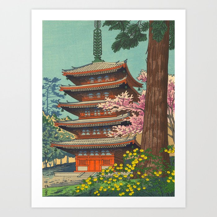 Asano Takeji Spring in Daigoji Temple Vintage Japanese Woodblock Print ...
