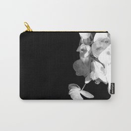 White Orchids Black Background Carry-All Pouch