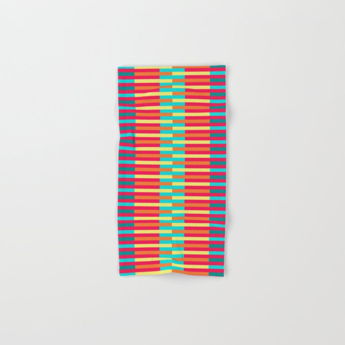 Colorful Stripes Pink Yellow Orange & Teals Hand & Bath Towel