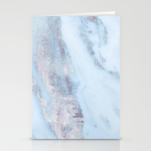 Light Blue Gray Marble Stationery Cards