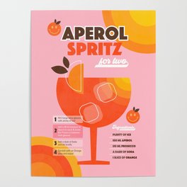 Retro Cocktail Nº1 Aperol Spritz Poster