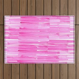Brush strokes - pink Outdoor Rug
