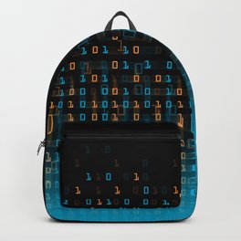 Binary Speed Blue Backpack | Tech, Code, Pop Art, Blue, Graphicdesign, Pattern, Geek, Boy, Orange, Binary 