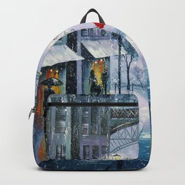 The first snow in Paris Backpack
