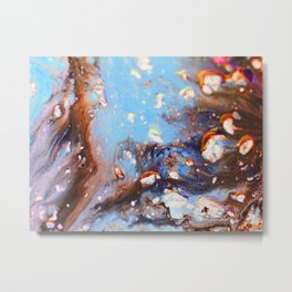Blue energy Metal Print | Painting, Graphic, Dynamic, Abstract, Digital, Acrylic, Abtraction, Love, Quirky, Rainbow 