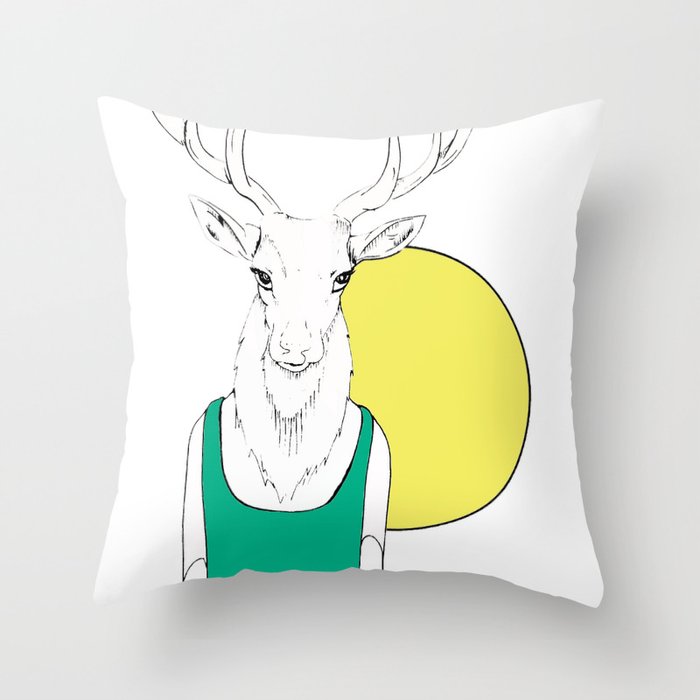 Deerman Throw Pillow