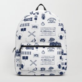 Railroad Symbols // Navy Blue Backpack