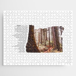 Oregon Minimalist Map | Fairytale Forest Jigsaw Puzzle