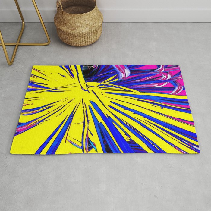 Yellow Fractured Abstract Rug