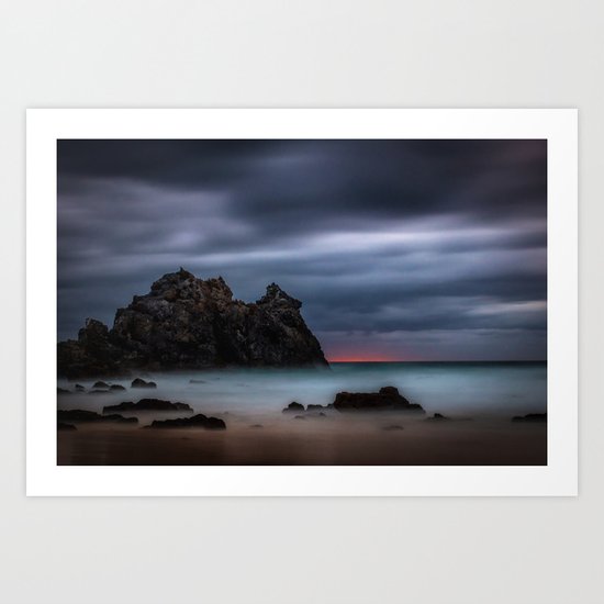 Rolling fog on the ocean Art Print