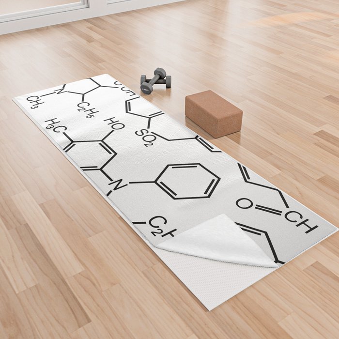 Chemistry chemical bond design pattern background white Yoga Towel
