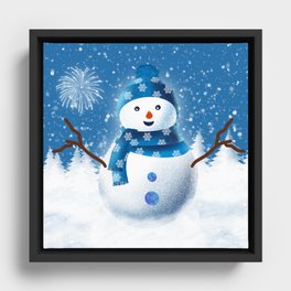 Snowman Framed Canvas