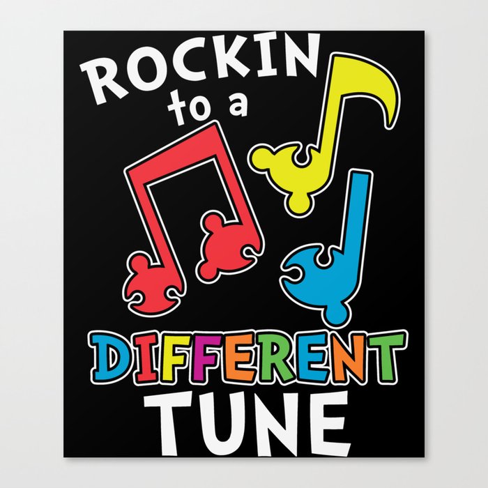 Rockin To A Different Tune Autism Awareness Canvas Print