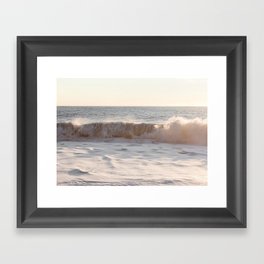 Waves Rolling At Sunset Photo Print | Pastel Seascape Ocean Art | Iceland Nature Travel Photography Framed Art Print