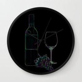 Neon Wine Wall Clock