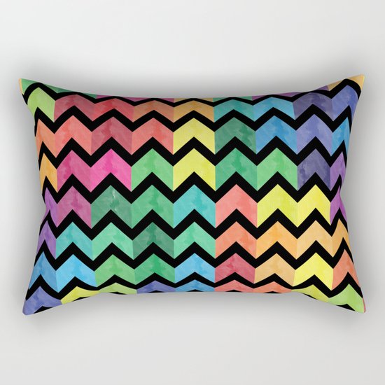 Watercolor Chevron Pattern V Rectangular Pillow