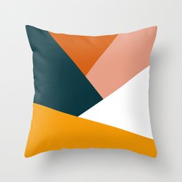Colorful geometric design in orange & yellow Throw Pillow