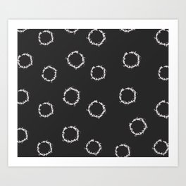 Black and White Shibori Tie Dye Print Art Print