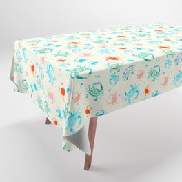 Colorful Crabs, Sea Glass, Bright, Cheerful Crab Pattern Tablecloth