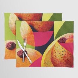Orange Blitz - Abstract Minimalist Digital Retro Poster Art Placemat