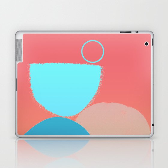 80s Arches and Circles Balance Peach Laptop & iPad Skin