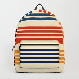 Kenshin - Classic Old School Retro Stripes Backpack | Summer, Decor, Digital, Stripes, Graphicdesign, Vibe, Minimal, Special, Yellow, Stripe 