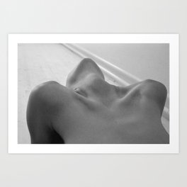Reclining nude, female torso bodyscape black and white photograph - photography - photographs wall decor Art Print