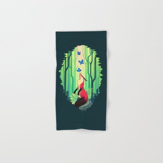 The Fox and the Butterflies Hand & Bath Towel