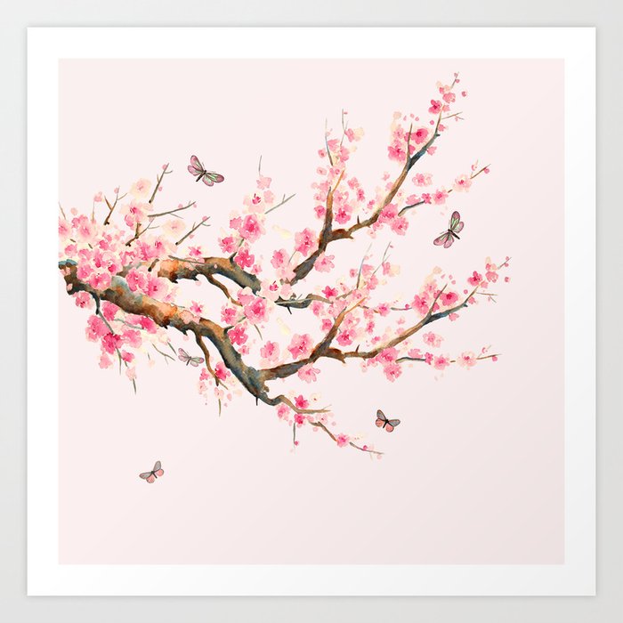 Pink Cherry Blossom Dream Art Print