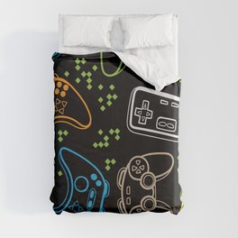 Seamless bright pattern with joysticks. gaming cool print Duvet Cover
