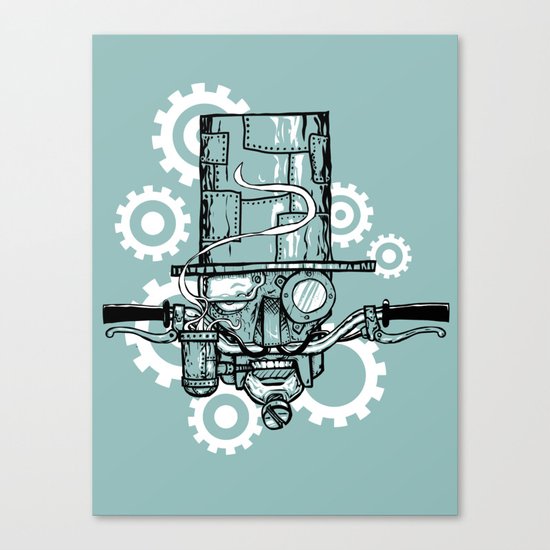 Robot Handlebar Mustache Canvas Print