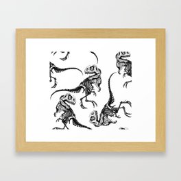T-Rex Dinosaur Skeleton Print Framed Art Print