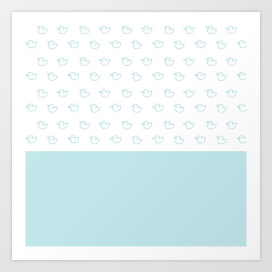 Ducklings Mint Art Print