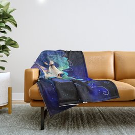 Galaxy Lady Throw Blanket