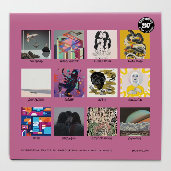 Society6 Artist Calendar 2017 Editions by Society6 Society6