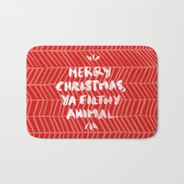 Merry Christmas, Ya Filthy Animal – Red Bath Mat