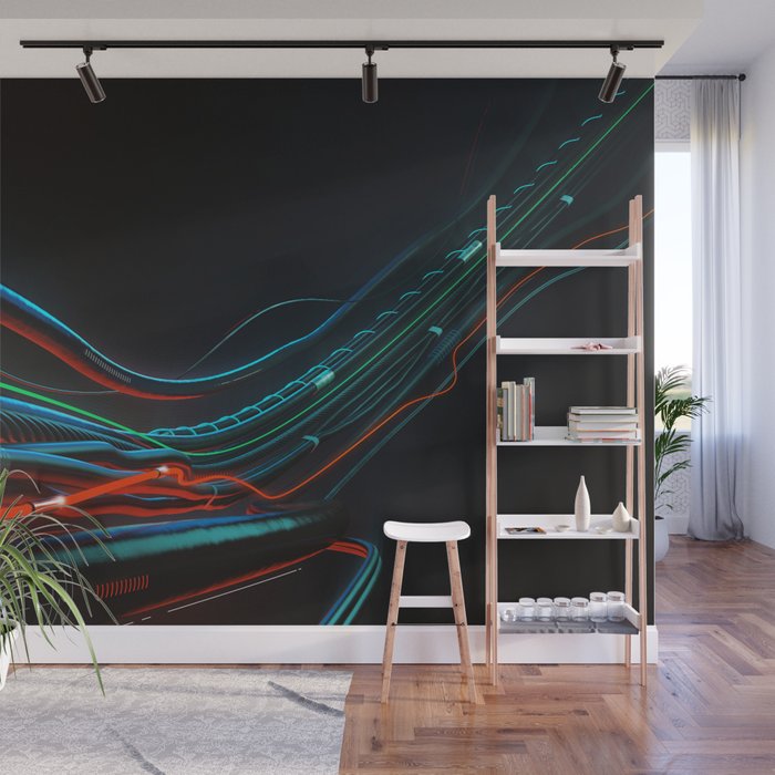Abstract composition of Wires. Roller-coaster Wall Mural